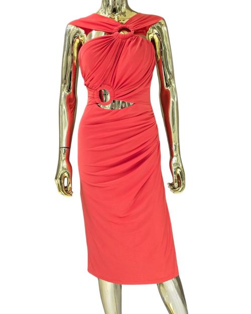 Bold Elegance Cut-Out Midi Dress