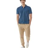 79540 - Men's Short Sleeve Zip-up Knitwear Blue