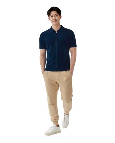 Men’s Short Sleeve Zip-up Knitwear