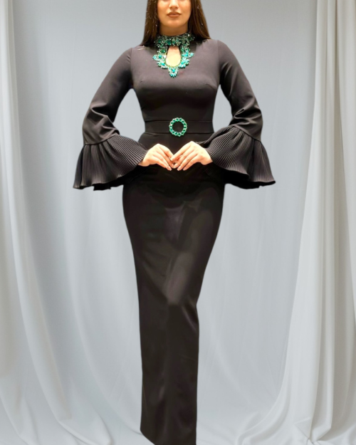 Frilly Beaded Embellishment Dress