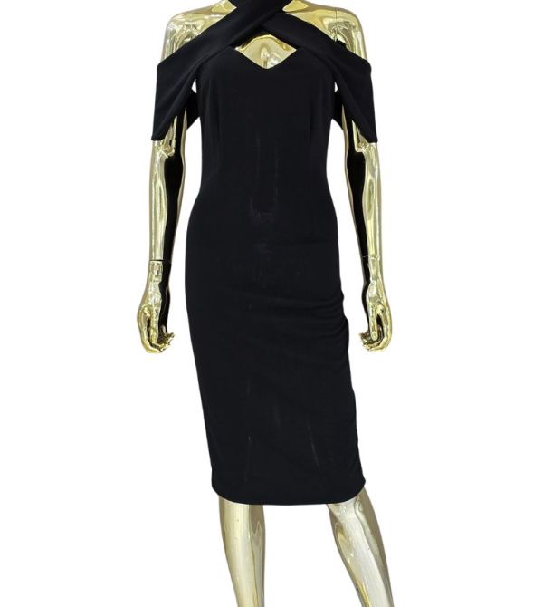Black Cross-Over Short Dress