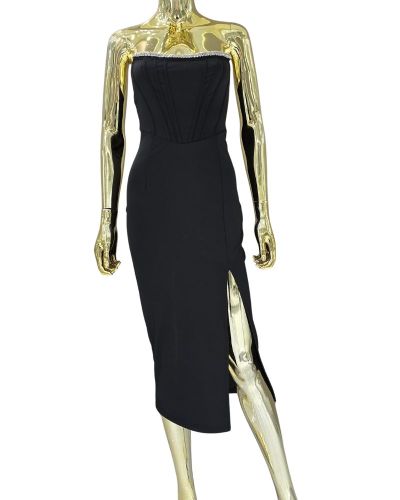 Black Jewel Trim Short Dress