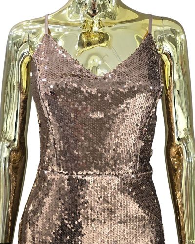 Rose Gold Sequin Short Dress