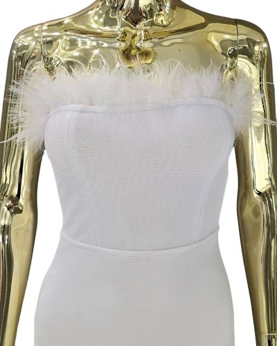 White Feather Short Dress